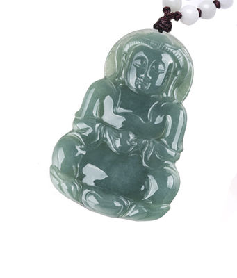 Jade natural Guanyin colgante verde esmeralda jadeita encantamientos collar amuleto para mujeres joyas masculinas elegantes y elegantes