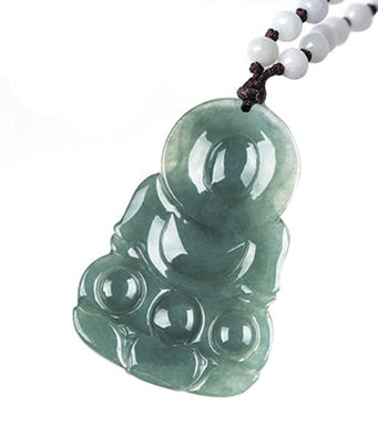 Jade natural Guanyin colgante verde esmeralda jadeita encantamientos collar amuleto para mujeres joyas masculinas elegantes y elegantes