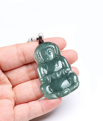 Jade natural Guanyin colgante verde esmeralda jadeita encantamientos collar amuleto para mujeres joyas masculinas elegantes y elegantes