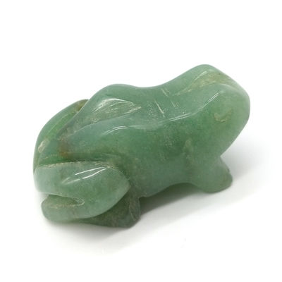 Técnica Escultura a mano de la rana aventurina verde de piedra curativa Figura de 1,5 pulgadas para decoración de habitaciones y pantalla de cristal curativo