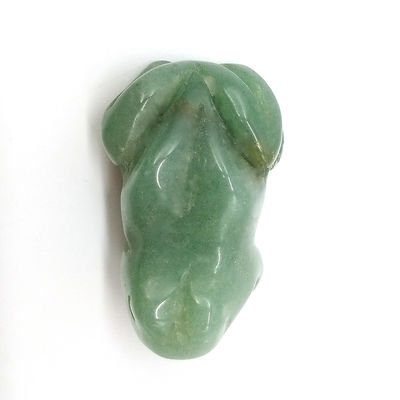 Técnica Escultura a mano de la rana aventurina verde de piedra curativa Figura de 1,5 pulgadas para decoración de habitaciones y pantalla de cristal curativo