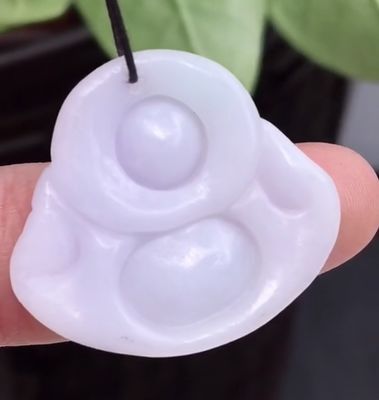 Verde portátil natural de Birmania púrpura tallado jadeita jade rindo Buda colgante para mujeres y niños color natural
