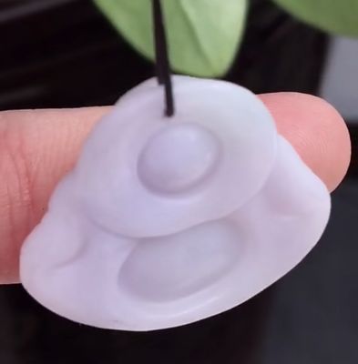 Verde portátil natural de Birmania púrpura tallado jadeita jade rindo Buda colgante para mujeres y niños color natural