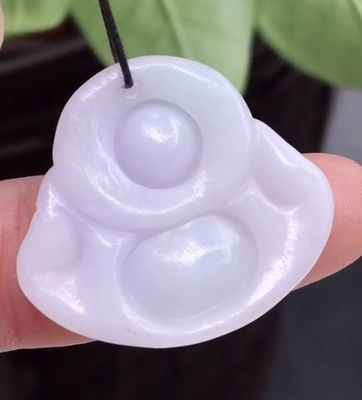 Verde portátil natural de Birmania púrpura tallado jadeita jade rindo Buda colgante para mujeres y niños color natural