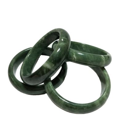 Brazalete verde esmeralda natural y brazalete de jade para hombres y mujeres belleza con amor tema de piedra preciosa