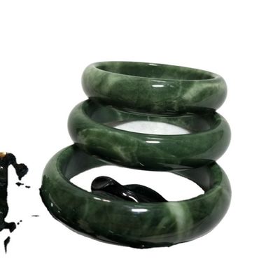 Brazalete verde esmeralda natural y brazalete de jade para hombres y mujeres belleza con amor tema de piedra preciosa