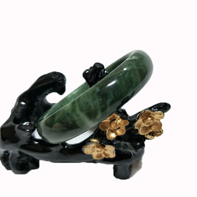 Brazalete verde esmeralda natural y brazalete de jade para hombres y mujeres belleza con amor tema de piedra preciosa