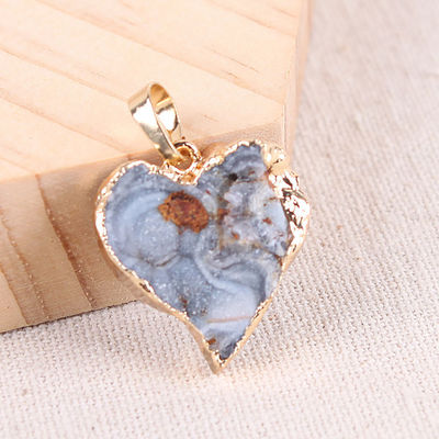 Art Coleccionable colgante de rebanada de ágata Plata / dorada bordado de borde tema Feng Shui Diseño único Hecho a mano