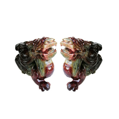 Estatua de tortuga dragón de jade natural de 40 cm estilo Feng Shui fino para la decoración