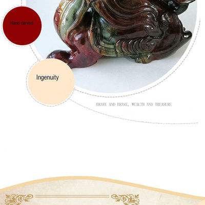Estatua de tortuga dragón de jade natural de 40 cm estilo Feng Shui fino para la decoración