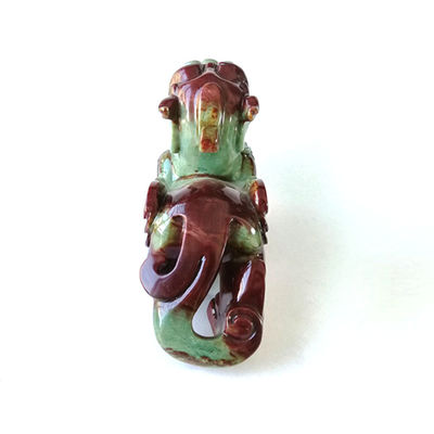 Estilo Feng Shui Estatua de Pixiu tallada en jade natural perfecta para decorar su hogar