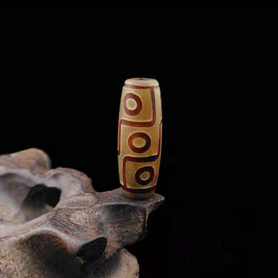 Técnica Pedra preciosa natural pulida tibetana 9Ojo Dzi Perla de 40 mm Perlas de barril de ágata para joyas