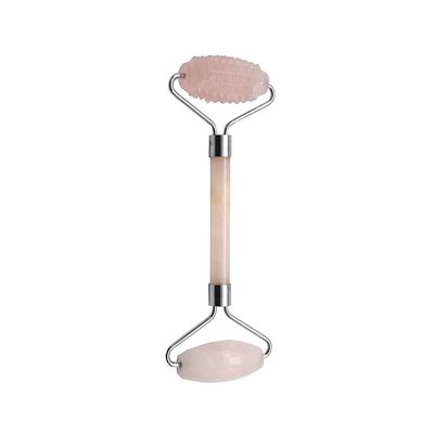 Roller de masaje facial portátil de cuarzo rosa Gua Sha La herramienta definitiva para el cuidado de la piel para los amantes de las piedras naturales