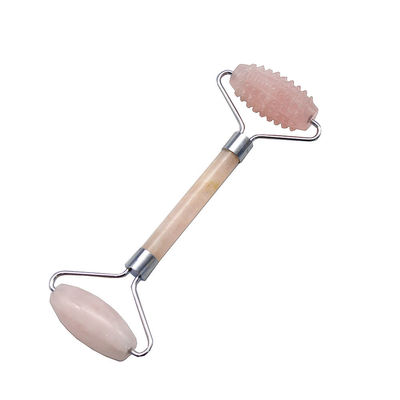 Roller de masaje facial portátil de cuarzo rosa Gua Sha La herramienta definitiva para el cuidado de la piel para los amantes de las piedras naturales