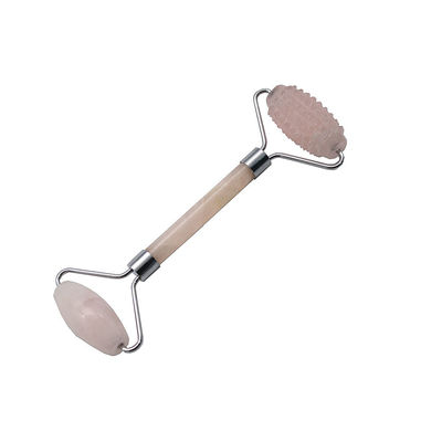 Roller de masaje facial portátil de cuarzo rosa Gua Sha La herramienta definitiva para el cuidado de la piel para los amantes de las piedras naturales