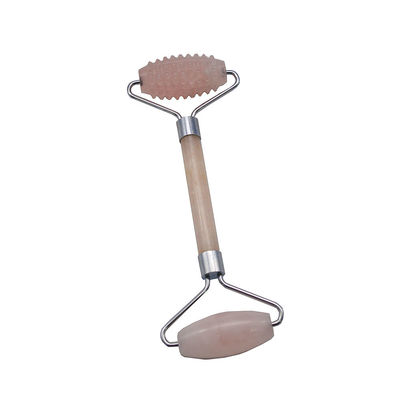 Roller de masaje facial portátil de cuarzo rosa Gua Sha La herramienta definitiva para el cuidado de la piel para los amantes de las piedras naturales