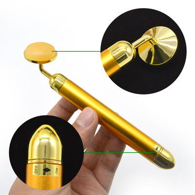 6000 veces/min Frecuencia de masaje 24K Oro Facial Bar de belleza Cara y ojos Belleza varita mágica Masajista facial con función