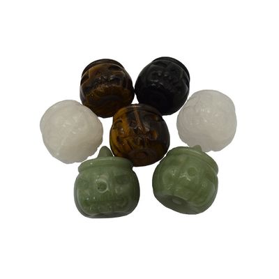 Técnica de grabado cristal natural piedra semipreciosa tallado calabaza perfectamente tallada para la decoración de Halloween