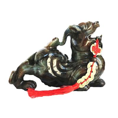 Estatua verde Pixiu para el hogar Regalo 20 cm Piedra preciosa Feng Shui grabado Figura tallada Decoración para el hogar Amor