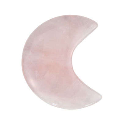 2024 Rosa Cuarzo Mini Gua Sha Piedra Creciente Forma de piedra Guasha Estilo de imitación antigua Conveniente para masaje facial