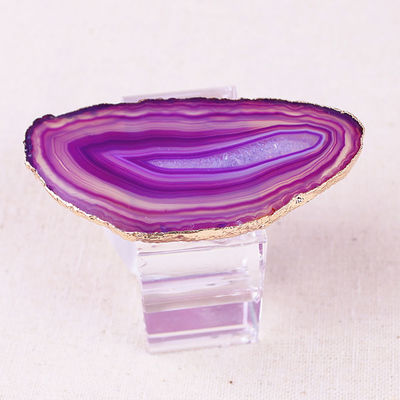Anillo de servilleta de cristal de forma cuadrada, hecho de piedra de ágata natural para elegantes mesas