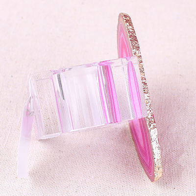Anillo de servilleta de cristal de forma cuadrada, hecho de piedra de ágata natural para elegantes mesas