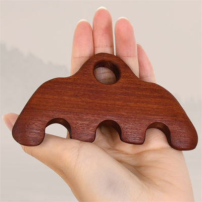 11.7 * 5.8cm Cuidado del cuero cabelludo de madera Peinado de masaje Cuerpo Acupuntura Presión de la herramienta de masaje Meridiano Dredging Gua Sha Cepillo de masaje