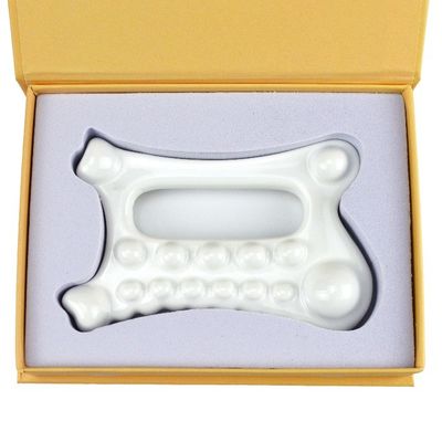 Logotipo personalizado disponibled 2024 Herramienta de masaje de cerámica Gua Sha de mano para el cuerpo Cuidado personal de la piel Spa Estiramiento facial belleza