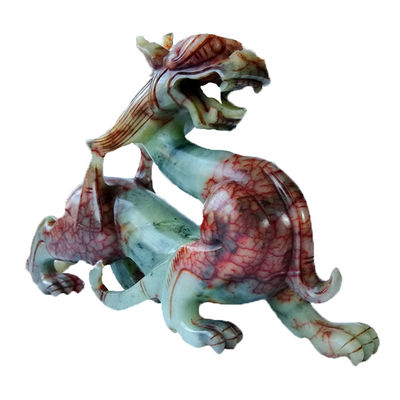 Escultura de animales de dragón de jade Pixiu Estatua verde tallada hecha a mano para la forma personalizada Regalo para el hogar Decoración de oficina de festivales