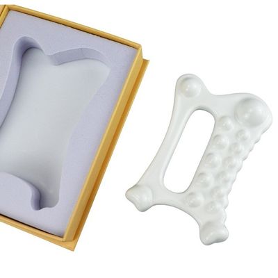 Logotipo personalizado disponibled 2024 Herramienta de masaje de cerámica Gua Sha de mano para el cuerpo Cuidado personal de la piel Spa Estiramiento facial belleza