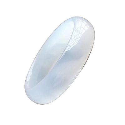 Ballaza de Jade de Ágata Blanca Hielo Certificado Brazalete Chino 54-66mm Ballazas de costumbre popular 1 Conjunto Arte de Colección