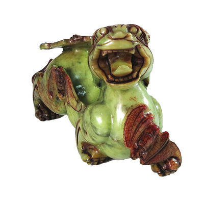 2pcs Pixiu Ornamentos chinos de Feng Shui 20cm Jade Bat Estatua verde de forma personalizada Decoración para el hogar
