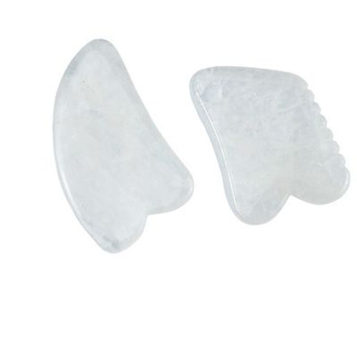 2024 Cuerno forma de cuarzo claro Gua Sha Scraping masaje tabla El equipo de masaje corporal para la salud debe tener bienestar