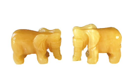 Estatua de piedra de elefante de topacio tallada a mano de 18 cm Figura de cristal para decoración del hogar