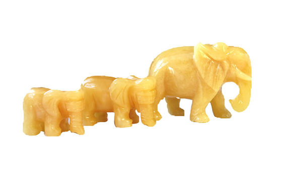Estatua de piedra de elefante de topacio tallada a mano de 18 cm Figura de cristal para decoración del hogar