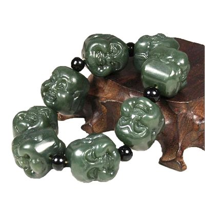Brazalete de piedra de jade de cristal de nefrita de la naturaleza de mano Un regalo de salud y bienestar