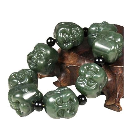 Brazalete de piedra de jade de cristal de nefrita de la naturaleza de mano Un regalo de salud y bienestar