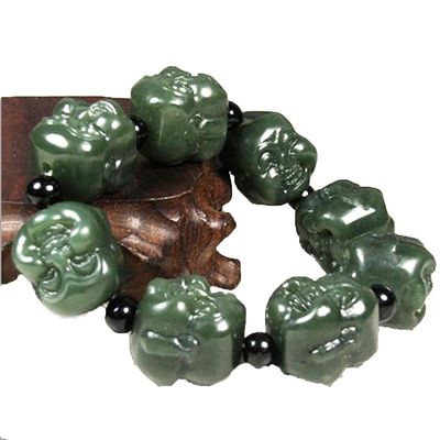 Brazalete de piedra de jade de cristal de nefrita de la naturaleza de mano Un regalo de salud y bienestar