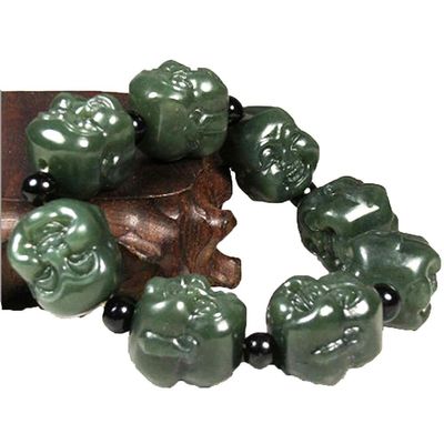 Brazalete de piedra de jade de cristal de nefrita de la naturaleza de mano Un regalo de salud y bienestar
