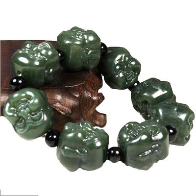 Brazalete de piedra de jade de cristal de nefrita de la naturaleza de mano Un regalo de salud y bienestar