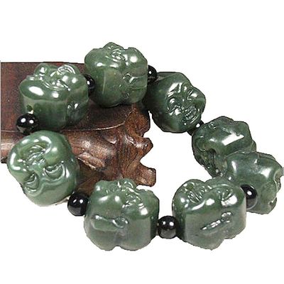 Brazalete de piedra de jade de cristal de nefrita de la naturaleza de mano Un regalo de salud y bienestar