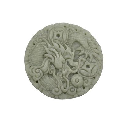 Rondo estilo tradicional chino Birmania Esmeralda jadeita Jade piedra dragón colgante colgante de encanto natural para hombres y mujeres