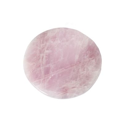 Piedra preciosa redonda de cristal natural de cuarzo rosa para placas de mesa