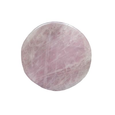 Piedra preciosa redonda de cristal natural de cuarzo rosa para placas de mesa