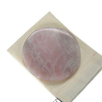Piedra preciosa redonda de cristal natural de cuarzo rosa para placas de mesa