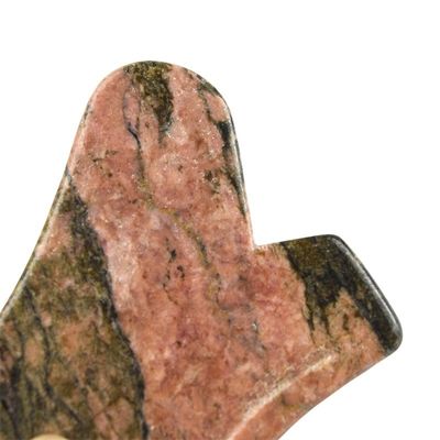 Masajista manual Pedra de jaspe de rodonita natural Gua Sha Tabla de raspado Guasha Belleza facial Herramienta de masaje corporal Cuidado de la piel Relajación