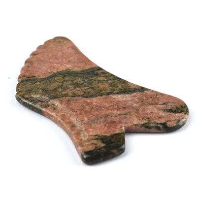 Masajista manual Pedra de jaspe de rodonita natural Gua Sha Tabla de raspado Guasha Belleza facial Herramienta de masaje corporal Cuidado de la piel Relajación