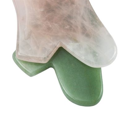 2024 Rose Quartz Gua Sha Herramienta de masaje facial de piel cristalina natural Masajista de belleza para el estiramiento facial