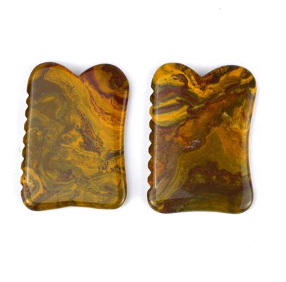 Masajista Logotipo personalizado Mookaite Herramientas de masaje corporal para la belleza Guasha Queda de piedra para el levantamiento facial y el drenaje linfático