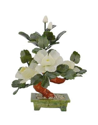 Agregue un toque de elegancia a su hogar con 3 flores de peonía plantas en macetas de jade natural
